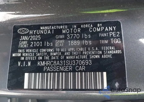 2025 Hyundai Venue Sel from USA, damaged, VIN KMHRC8A31SU370693